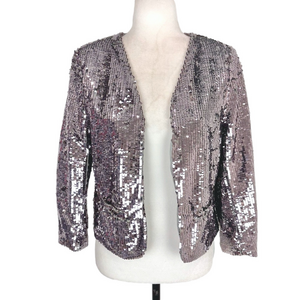 Anna Cai sequin open blazer